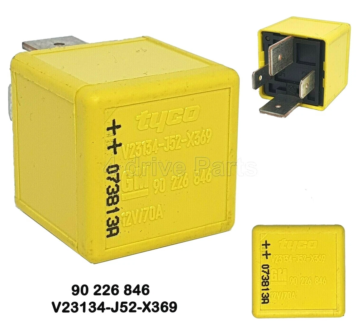 90226846 Genuine Vauxhall Opel Ignition Starter 4-Pin Yellow Relay 