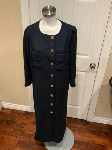 Abito midi Tuckernuck blu navy Barnett manica lunga, taglia large nuovo $298 - Foto 5 di 12
