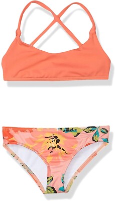 Billabong 255084 Girls' Beach Bliss Knot Tali Two Piece Swim Set Swimwear Size 5