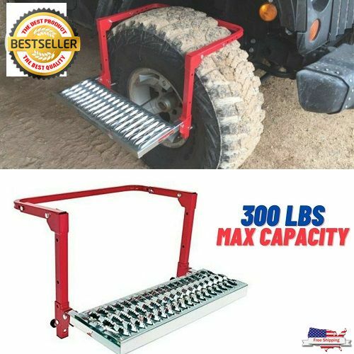 Adjustable Truck Tire Service Step Non Slip Folding Heavy Duty SUV