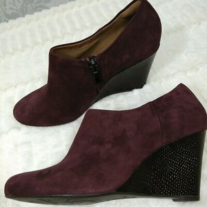 clarks suede wedge booties