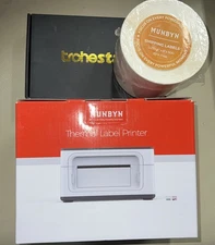 MUNBYN Bluetooth Thermal Label Printer 941B Wireless 4x6 Pink W/ Labels & Holder