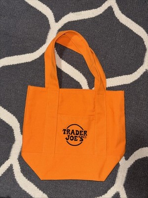 Trader Joe s Bag Trader Joes Reusable MINI canvas bag Orange New
