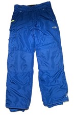 CHAMPION Snow Pants Youth Large 12-14 Zip Pockets Adjustable Waist Blue