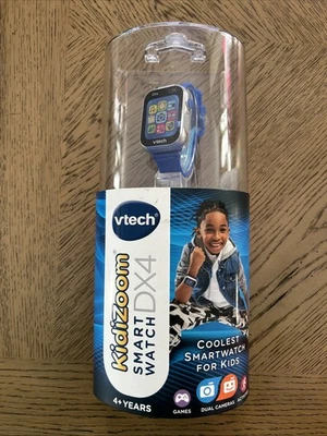 VTech Kid’s KidiZoom Smartwatch DX4 (Blue) Camera, Games, Activities - New!
