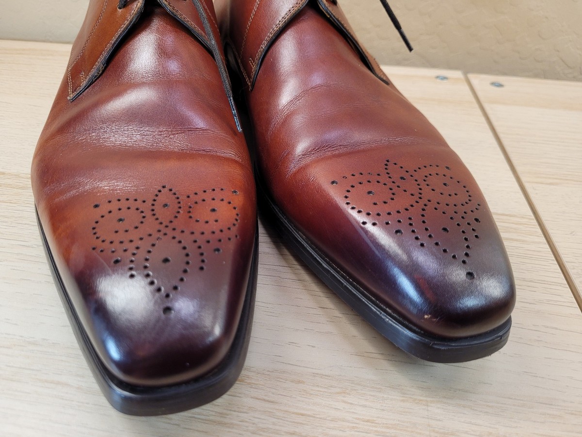 Magnanni for Saks, Fifth Avenue leather derby shoe Magnanni Oxfords Derby Cognac Leather Shoes Saks Fifth  main image 4