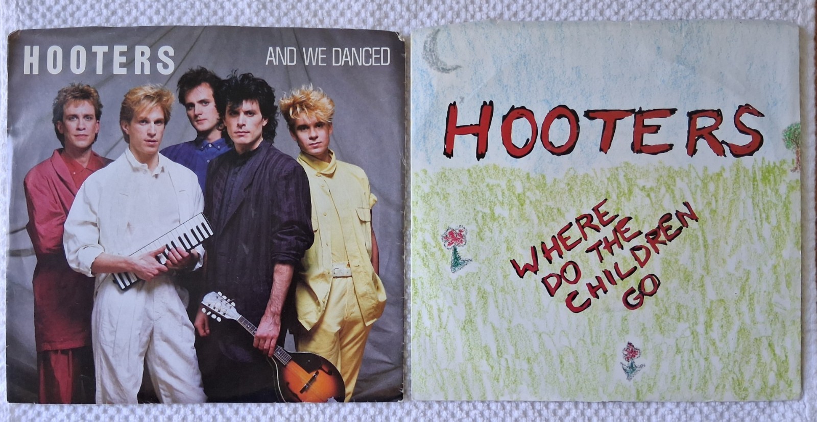 2x-The Hooters, Where Do The Children Go/And We Danced, 45rpm, 1985, Columbia