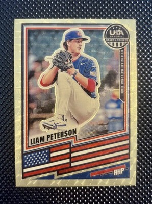 #1/1 Liam Peterson Gold Vinyl Prizm 2026 Panini USA Stars & Stripes 143 RC SP