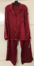 I.N.C. International Concepts Intimates Embossed Dots Pajama Set,  XL Red New