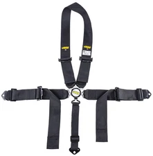 JEGS 70110 Black Cam Lock Ultra Series Harness 5-Point Design Pull Up U-Type