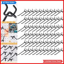 Pegboard Hooks 4 Inch Stainless Steel 100 Pack Black L Shape Wall Mount for
