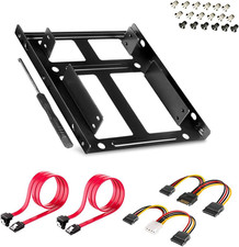 Dual SSD/HDD Metal Mounting Bracket Kit 2.5 to 3.5, Convert Any 2.5 Inch Solid S