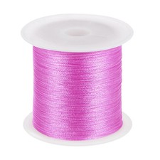 0.2mm Nylon Cord Satin Silk Chinese Knot String, Pink, 328ft