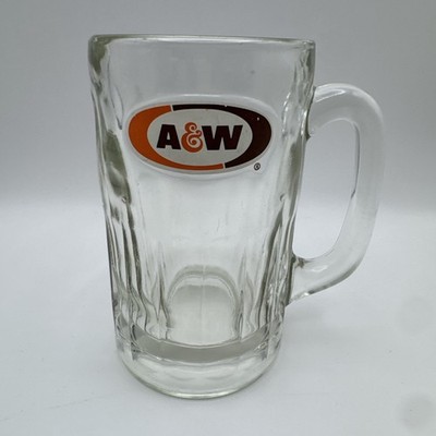 Vintage A&W Root Beer Mug 5 1/2'' Tall Dimple Sides Heavy Glass