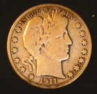 1911-S--  Barber Half Dollar KEY DATE