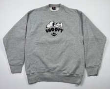 Vintage Peanuts Collection Embroidered Snoopy Sweatshirt Grey Size Large