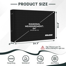 55-58 inch Outdoor TV Cover Fitted Waterproof Weatherproof Television Protector