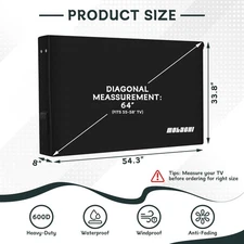 55-58 inch Outdoor TV Cover Fitted Waterproof Weatherproof Television Protector