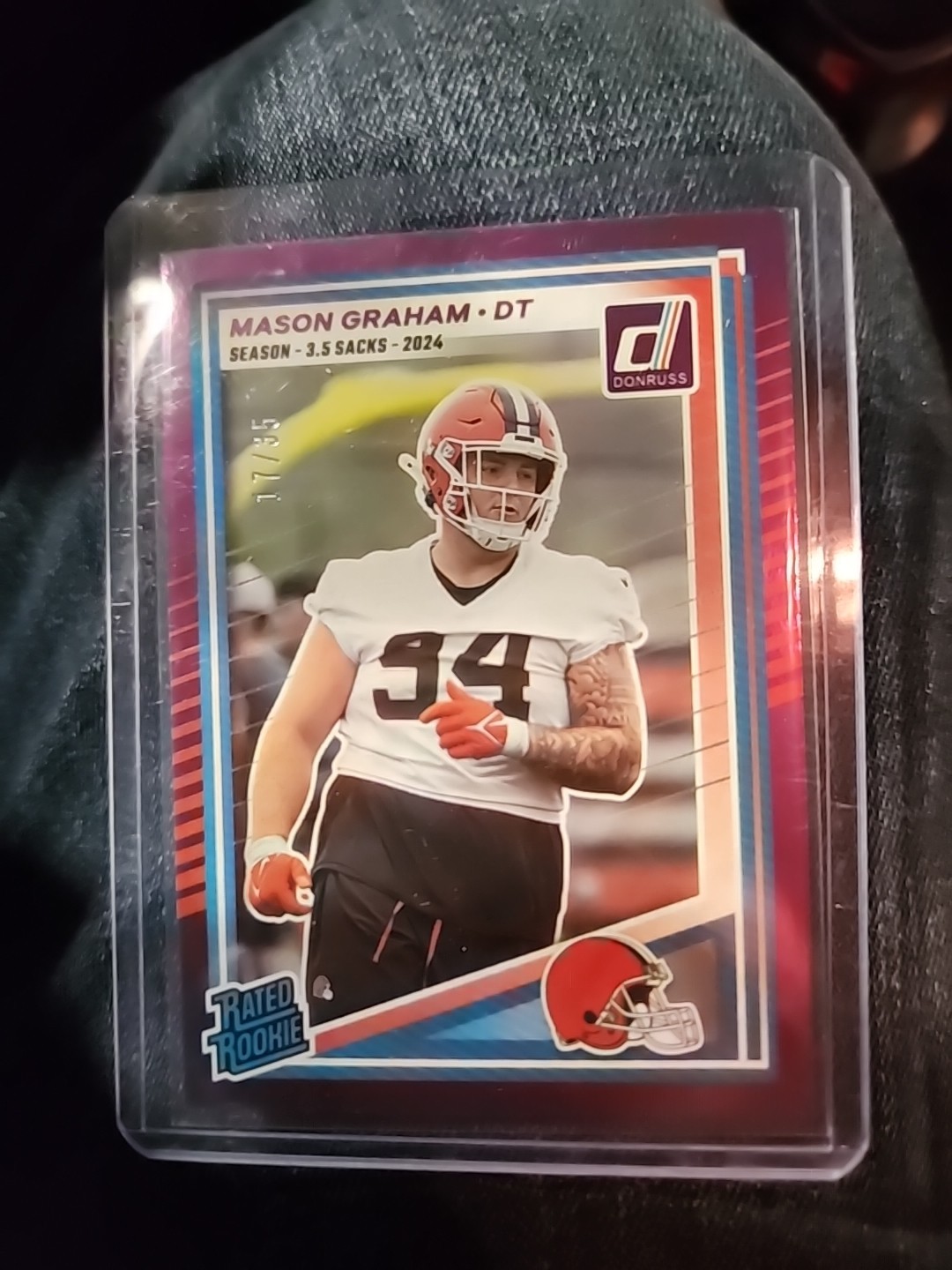 Mason Graham - 2025 Panini Donruss - Rated Rookie #340 Season Stat Line /35 (RC)