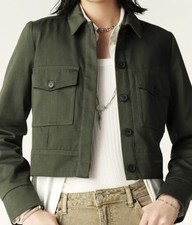 Ba&sh Women s Veste Elia Cropped Jacket Green...