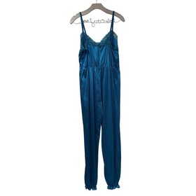 Colesce Collection Lingerie Jumpsuit One Piece Pajamas Lace Trim Vintage Large
