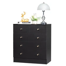 5 Drawers Dresser Bedroom Cabinet Nightstand Chset of Drawers Storage Organizer