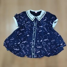 mezzo piano Short Sleeve Shirt Star Pattern Navy M Size 150