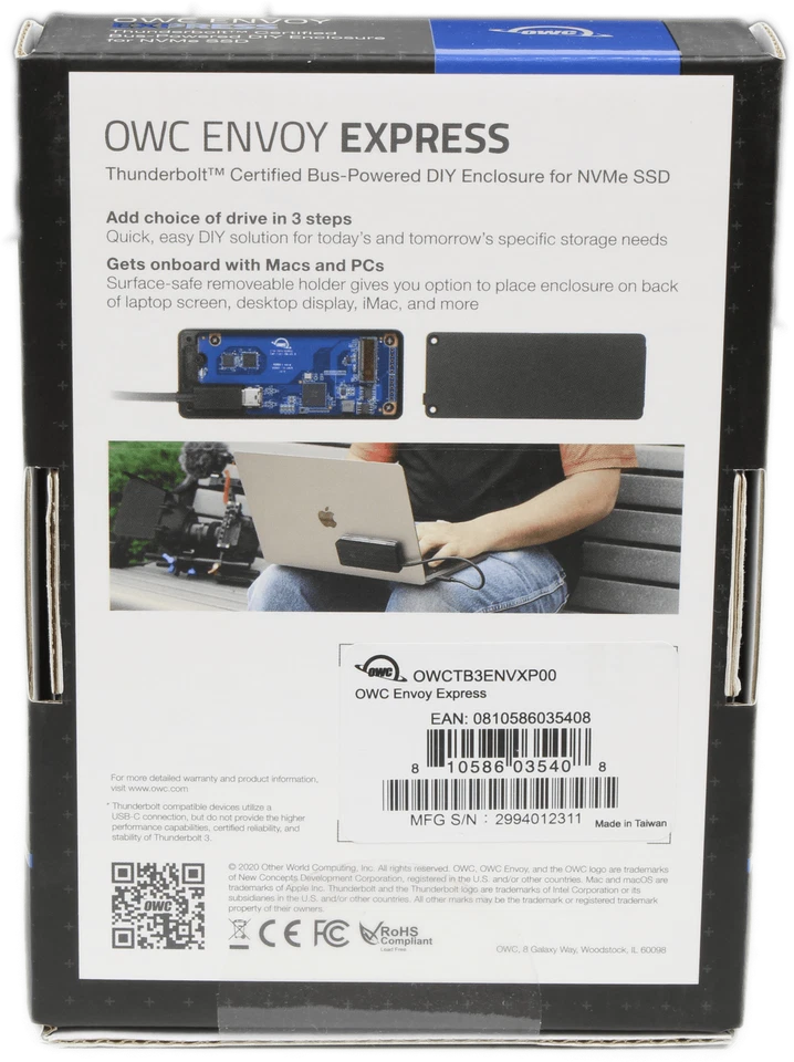 OWC Envoy Express M.2 NVMe Adapter Thunderbold 3 Laufwerksgehäuse Schwarz OVP Ne - Bild 3 von 4