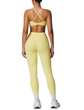 Women's Workout Set U Neck Cross Back Sports Bra High Waist Leggings Gym Yoga