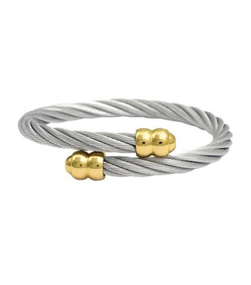 Charriol Celtic Double Godron 2-Tone Bypass Cable Armreif Armband. Nagelneu!
