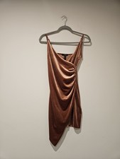 Forever 21 Women's Ruched Spaghetti Strap Mini Dress, Size Medium, Amber