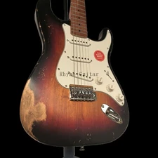 Factory Vintage Sunburst ST Electric Guitar Maple Neck Solid Body Heavy Aged