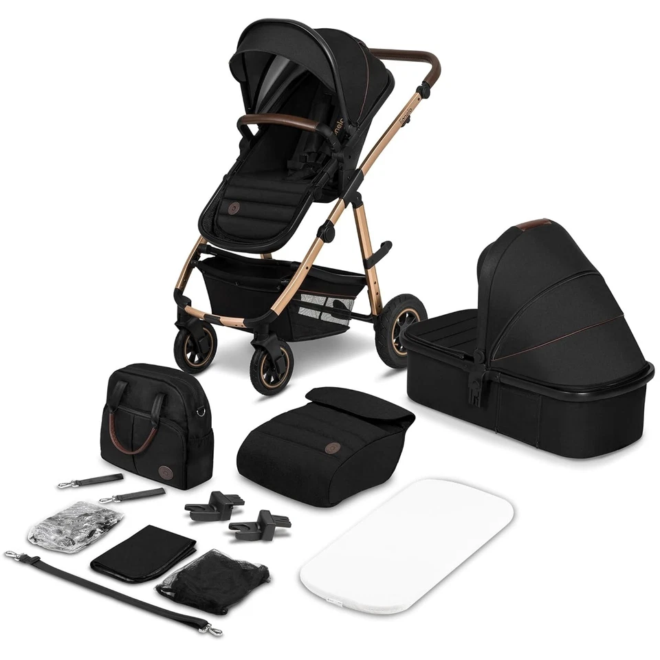 Lionelo Kombikinderwagen Amber 2 in 1 Black Onyx – Flexibler Kinderwagen - Gut - Bild 1 von 1
