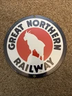 Vintage Porcelain Enameled Great Northern Railway 10” Sign by Ande Rooney