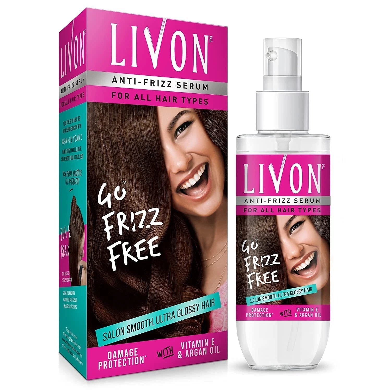 3 X 100 ml Livon Anti Frizz Hair Serum For Women With Moroccan Argan Oil
