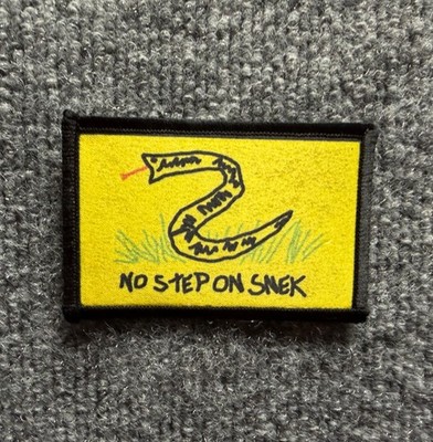 ''No Step On Snek'' Morale Patch Hook & Loop Gadsden Flag Parody Funny Meme