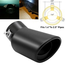 Car Exhaust Tip Muffler Pipe Black Coating Stainless Fit Steel 1.75-2.5 Inch Ew