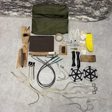 US Military 1980's All Terrain- Cross Country Ski & Poles REPAIR KIT & Tools C-1