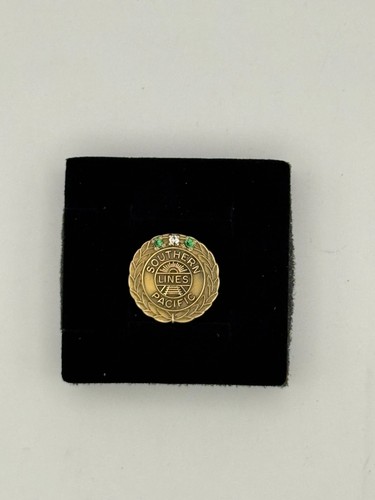 Southern Pacific Transportation Company 45 year Service Pin Emerald and diamond