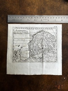 1755 Bossuet Atlas mappa Scandanavia Scandinavia Danimarca camoscio Angleterre