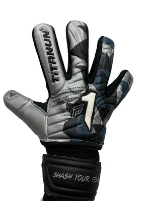 TITANUN BLAZE goal keeper , goalie soccer gloves Grey and Black- size 7
