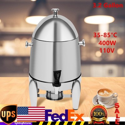 3.2-Gallons Hot & Cold Beverage Dispenser Stainless Steel Coffee Chafer Urn
