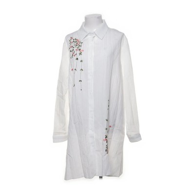 Bluse, Größe: XXL, Weiß/Pink/Grün, Elasthan/Polyester, Blumen, Damen #QKe