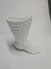 Fenton White Hobnail Milk Glass Boot 4 inch