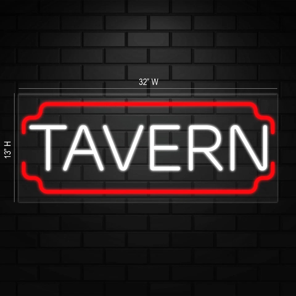 Letrero de taberna para pantallas de ventana/pared | LED Flex Neon | 32"W x 13"H x 1"D Foto 2 de 4