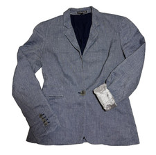 Express Women's Sport Jacket Blue White Textured Career Blazer Size 4