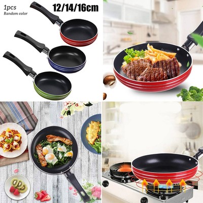 1pc Mini Non-stick Frying-Pan And Pans Random Colors Stainless-steel 12/14/16cm