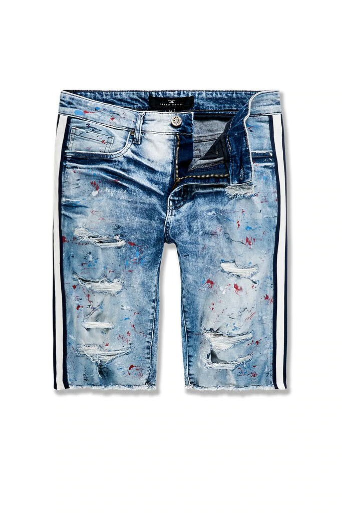 МУЖСКИЕ ЛЕТНИЕ ДЖИНСОВЫЕ ШОРТЫ В ПОЛОСКУ JORDAN CRAIG PARIS BLUE UNC JORDAN RETRO 5590₽