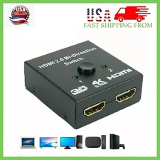 HDMI 2.0 HDTV Switch Switcher Splitter Bi-Direction Hub HDCP 2x1 1x2 In Out 4K