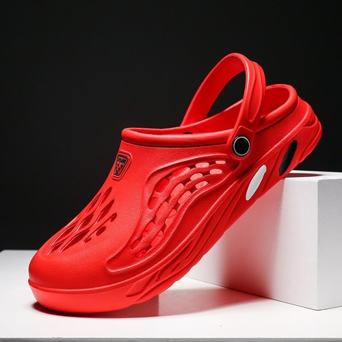 Zoccoli casual uomo sandali estivi giardino spiaggia slip on scarpe nere ciabatte taglia - Foto 17 di 17
